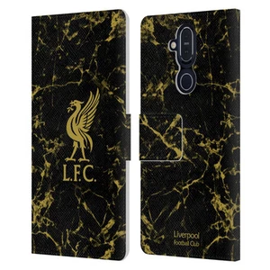 LIVERPOOL FC LFC CREST LIVERBIRD PATTERN 1 PU LEATHER BOOK CASE FOR NOKIA PHONES - Picture 1 of 11