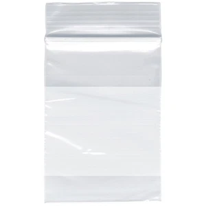 Plymor 2" x 3", 2 Mil with White-Block Zipper Reclosable Plastic Bags - Picture 1 of 3