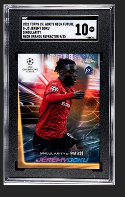 2020 Topps Chrome Steve Aoki Singularity Orange /25 Jeremy Doku RC SGC10 Pop 1! - Image 1 of 3