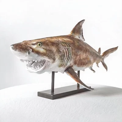 25-Inch Giant Shark Sculpture,Ocean Sea Animal Figurines, Modern Decoration f... Foto 1 de 4