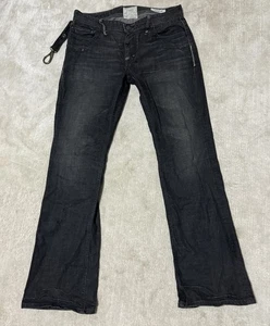 Jimmy Taverniti Jeans Selvedge Denim Cotton Stretch Boot Cut Washed Black 34 - Picture 1 of 20