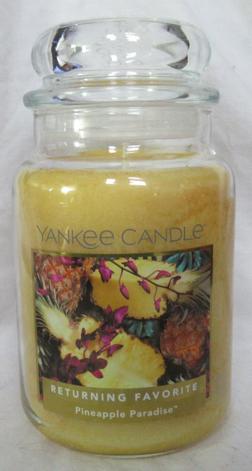 Pineapple Paradise Yankee Candle 22 0z Black Label 1 Wick 100-150 HRS Retired