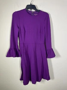 Kate Spade Ponte Kleid Rüschenärmel Deep Cherry XS Cocktail Party Business - Bild 1 von 6