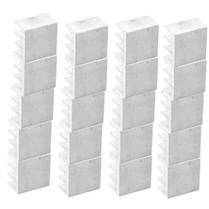 20*Aluminium Heat Sink Radiator Cooling Fin Silver for CPU LED Power 11*11*5mm - Afbeelding 1 van 9