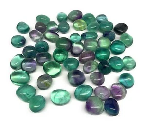 1000g(2.2 lbs),0.9"-1.2",52pcs, Green Fluorite Tumbled Stones @Mozambique,B26927 - Picture 1 of 11