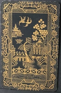 Spielkarten 1 Einzelkarte alt Vintage Schmallack JAPANISCHER GARTEN + VÖGEL A - Bild 1 von 3