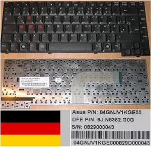 Keyboard Qwertz German ASUS A3V A4 A3H R20 A3G 9J.N5382.G0G 04GNJV1KGE00 Black - Picture 1 of 1