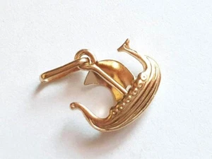 Vintage Collectible Pendant Ship Awesome Red GOLD 14 K 583 Soviet USSR - Picture 1 of 10