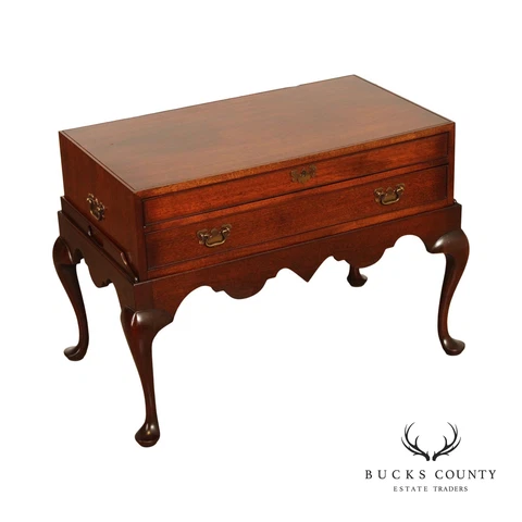 Biggs Furniture Queen Anne Style Mahogany Silverware Chest Table Cover