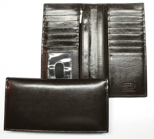 Pocket Secretary Style Credit Card Wallet - Dark Brown Leather- New - Picture 1 of 1