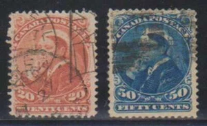 A8187: Canadá #46-47 usado, F-VF, sonido; CV $210 - Imagen 1 de 1