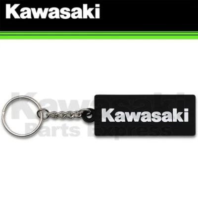 NUEVO GENUINO OEM KAWASAKI BLANCO LOGOTIPO GOMA LLAVERO K064-8916-BKNS Foto 1 de 4
