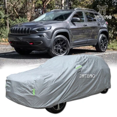 Cubierta de coche SUV a prueba de lluvia UV a prueba de sol impermeable plateada para Jeep Cherokee Sport Foto 1 de 4