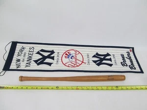 Bronx Bombers 2011 Induction Yankees Cooperstown Pennant Flag + 1997 Bat - Picture 1 of 4