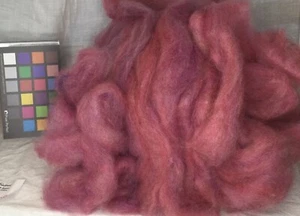 romney wool roving variegated Pinks wisps of blue felting weaving fiber arts - Picture 1 of 3
