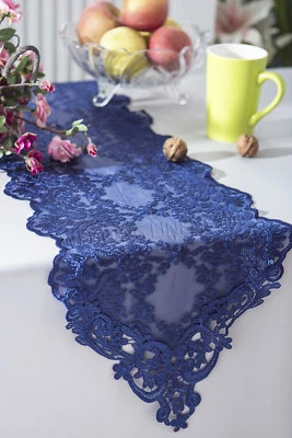 Ropa de cama de boda Inc. 13" x 108" encaje bordado floral fiesta corredores de mesa Foto 1 de 2