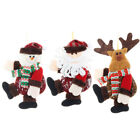 Xmas Decor Ornaments Plush Figurines Short Leg Santa Snowman Elk Tree