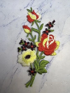 Flower Bouquet Embroidered Iron On Patch - Picture 1 of 3