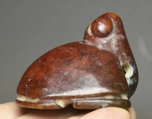 6CM China Hongshan Culture Old Jade Carve Black Turtle Tortoise Amulet Pendant - Picture 1 of 7