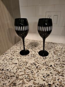 Black & White Wine Glasses Goblets Water Glasses Stemware Barware PIER 1 IMPORTS