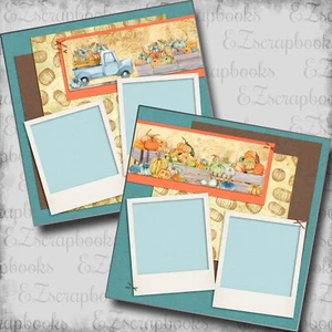 Blue Harvest Truck - 2 Premade Scrapbook Pages - EZ Layout 5710 - Picture 1 of 2