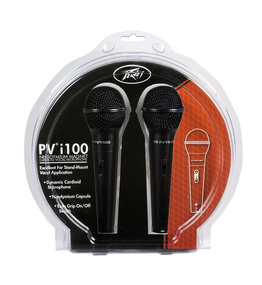 Peavey PV i 100 Handheld Dynamic Microphones, 2 Pack - Image 1 of 1