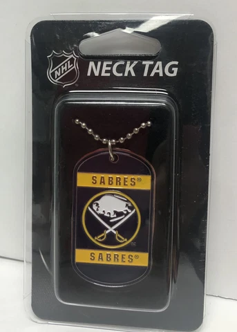Buffalo Sabres Dog Tag Necklace NHL Fan Neck Ball Chain Hockey Sports Fan Team Cover
