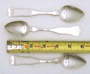 3 Early American Coin Silver Tea Spoon Josiah Gooding Boston MA circa 1810 - Picture 1 of 10