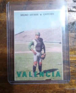 Tarjeta venezolana Topps Venezuela 1967 #113 Bruno Estaba sin pliegue daños en la espalda. - Imagen 1 de 2