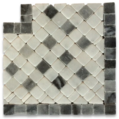 B4666CT Marble Mosaic Border Decorative Accent Tile Inca Sky 3.25x3.25 Tumbled - Image 1 of 3