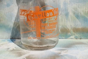 Vintage Carlton Hall Dairy 1 cuarto Botella de leche, Coffeyville Kansas ¡ENVÍO GRATUITO! - Imagen 1 de 10
