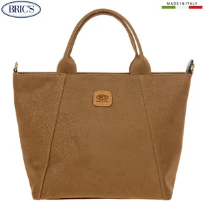 BRIC'S LIFE women's ocher fabric & leather finishing Tote bag Made in Italy S - Picture 1 of 7