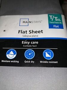 Mainstays Easy Care 300 Thread Count Cotton Rich Percale Grey Twin/Twin-XL Fitte