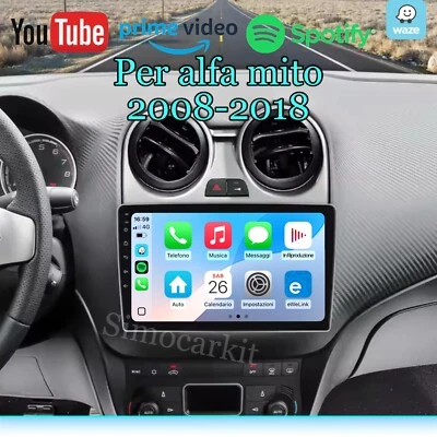 AUTORADIO CAR TABLET ANDROID AUTO CARPLAY WIRELESS PER ALFA ROMEO MITO 955 - Immagine 1 di 4