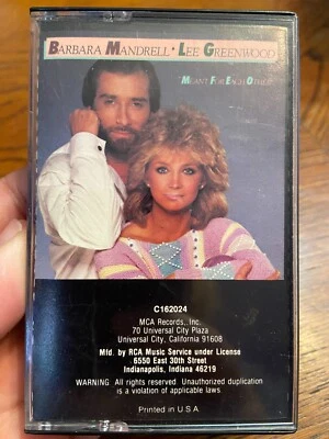 Barbara Mandrell & Lee Greenwood: Meant For Each Other Cassette 1984 Tape MCA - Image 1 of 4