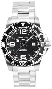 Longines HydroConquest Sunray Schwarz Super-LumiNova Zifferblatt 300M Herrenuhr - Picture 1 of 4