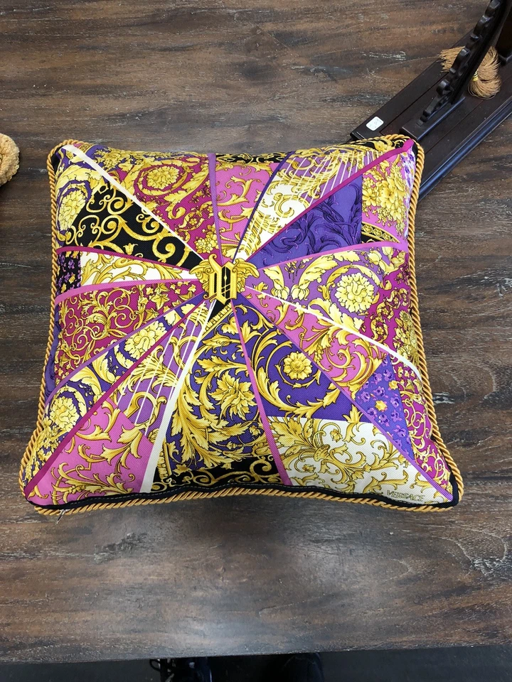 GIANNI VERSACE pillow silk Roped size 17” - Image 1 of 3
