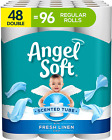 Angel Soft® Toilet Paper with Fresh Linen Scented Tube, 48 Double Rolls = 96 Reg