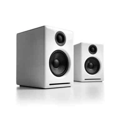 Altavoces estéreo para computadora de escritorio Audioengine A2+ inalámbricos blancos Bluetooth Foto 1 de 2