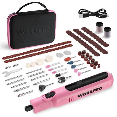 Cordless Rotary Tool, 8V Rotary Tool Kit w/117 Accessories-Pink 6 Variable Speed - Image 1 of 4