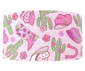 1.5" (1 yard) Cowboy cowgirl cactus western Hair bow Grosgrain Ribbon 1273723 - Picture 1 of 2