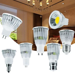 LED COB Spotlight Bulbs Dimmable 6W 9W 12W MR16 GU10 E27 E14 GU5.3 Lamps - Picture 1 of 12