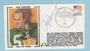 8/2/1986 Busta Cachet HALL OF FAME INDUZIONE AUTOGRAFO PAUL HORNUNG PACKERS - Foto 1 di 2