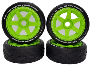 NEW NHX 1/8 Touring Car Tires w/GR 17mm Hex 6-Spoke Rims (4) GTLE FREE US SHIP - Picture 1 of 3