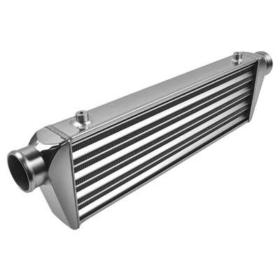 1xUniversal Tube and Fin Aluminum Turbo Front Mount Intercooler 27"x 7"x 2.5" - Imagem 1 de 4