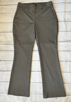 Express Women's Large Trouser Pants Boot Pull On Houndstooth High Rise Stretch - Image 1 of 4