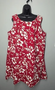 VTG Hilo Hattie Hawaiian Original Shift Dress size 2XL Red Floral EUC - Picture 1 of 4