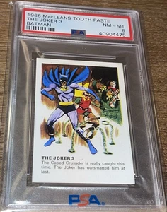 BATMAN 1966 MACLEANS TOOTH PASTE BATMAN THE JOKER 3 PSA 8 NM-MT POP 3 RARE!!! - Picture 1 of 2
