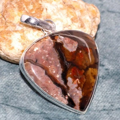 925 Серебряное покрытие палочка агат подвеска ручной работы ювелирных изделий размер 1,7 «GW - Изображение 1 из 3