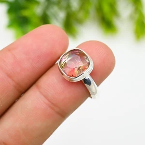 BI-Tourmaline Gemstone 925 Sterling Silver Ring Handmade Jewelry Ring For Gift - Picture 1 of 5
